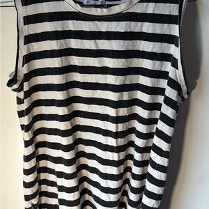 Sundry Black & White Striped Sleeveless Tank